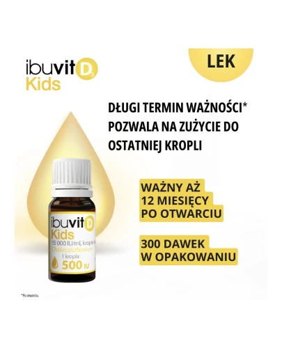 Ibuvit D3 Kids krople doustne, 10 ml - Z Witaminą D, która wpływa na funkcjonowanie układu immunologicznego - 2