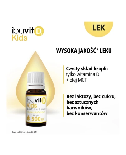 Ibuvit D3 Kids krople doustne, 10 ml - Z Witaminą D, która wpływa na funkcjonowanie układu immunologicznego - 3