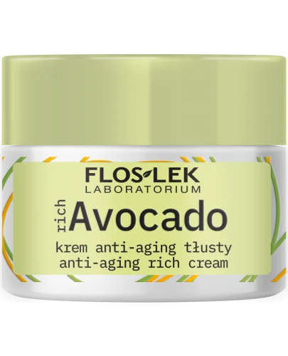 Flos Lek richAvocado dry skin, krem tłusty anti-aging, 50 ml + krem pod oczy, 30 ml - Zestaw regenerujący do dojrzałej skóry suchej - 2