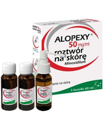 Alopexy 5% roztwór na skórę, 60 ml x 3 sztuki - Który stymuluje wzrost włosów - 1