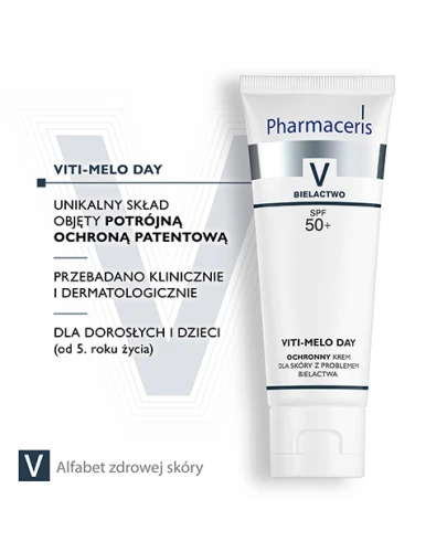 Pharmaceris V Viti Melo Day, krem ochronny  SPF 50+, 75 ml - Do twarzy i ciała, do skóry z problemem bielactwa - 2