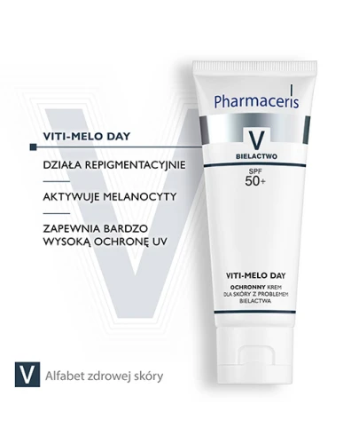 Pharmaceris V Viti Melo Day, krem ochronny  SPF 50+, 75 ml - Do twarzy i ciała, do skóry z problemem bielactwa - 3