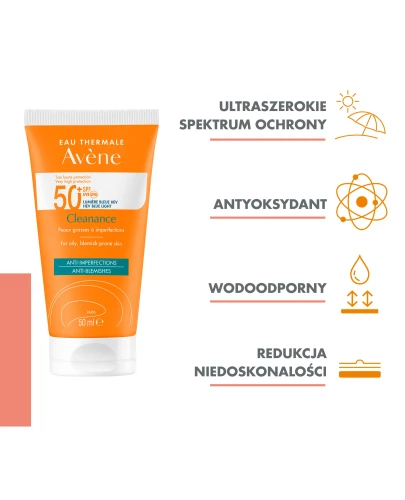 Avene Cleanance SPF 50+ Krem koloryzjujący, 50 ml - Dla skóry tłustej i skłonnej do niedoskonałości - 3