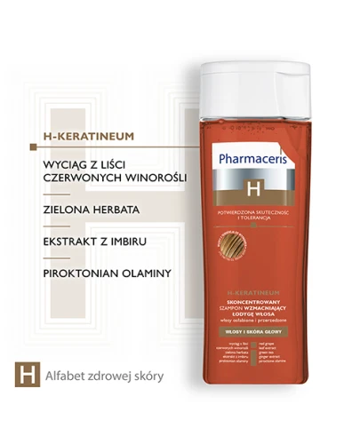 Pharmaceris H Keratineum szampon, 250 ml - Wzmacnia włosy osłabione - 1