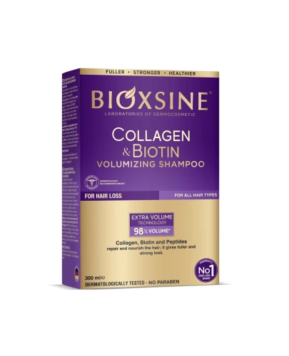 Bioxcin Collagen&Biotin Szampon wzmacniająco – odbudowujący, dodający objętości, 300 ml - 1