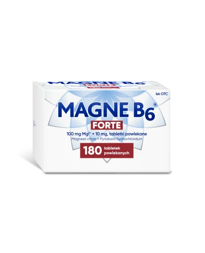 Magne B6 Forte, 180 tabletek powlekanych - Uzupełnienie niedoborów magnezu i/lub witaminy B6 - 1