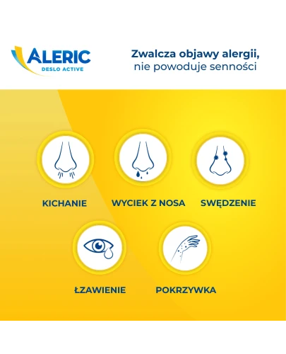 Aleric Deslo Active 5 mg, 30 tabletek ulegających rozpadowi w jamie ustnej - Z desloratadyną dla dorosłych i młodzieży od 12. roku życia - 1