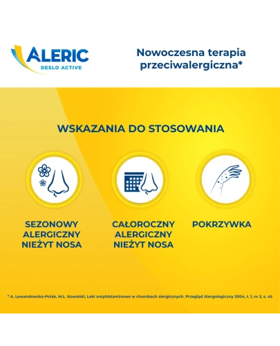 Aleric Deslo Active 5 mg, 30 tabletek ulegających rozpadowi w jamie ustnej - Z desloratadyną dla dorosłych i młodzieży od 12. roku życia - 2