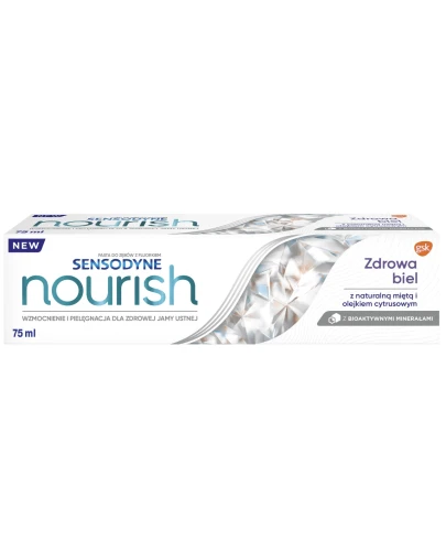 Sensodyne Nourish Healthy Zdrowa biel Pasta do mycia zębów, 75 ml - Bioaktywna pasta do zębów z fluorem - 1