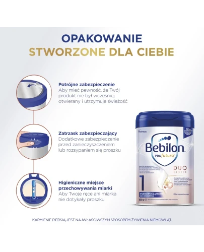 Bebilon Profutura Duo Biotik 1 Mleko początkowe od urodzenia, 800 g - Dla niemowląt  - 3