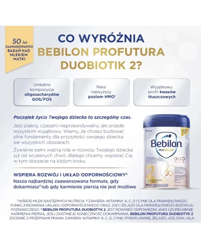 Bebilon Profutura Duo Biotik 2 Mleko następne po 6. miesiącu, 800 g - Dla niemowląt - 1