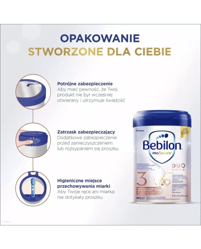 Bebilon Profutura Duo Biotik 3 Odżywcza formuła na bazie mleka Junior, 800 g - Dla dziecka po 1. roku życia - 1