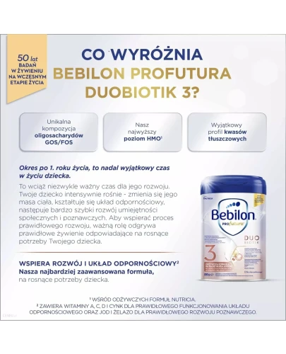 Bebilon Profutura Duo Biotik 3 Odżywcza formuła na bazie mleka Junior, 800 g - Dla dziecka po 1. roku życia - 2