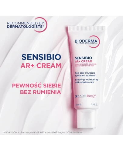 Bioderma Sensibio AR+ Zestaw Krem kojąco-nawilżający + Żel micelarny oczyszczający, 40 ml + 250 ml - Dla skóry z zaczerwienieniem - 2