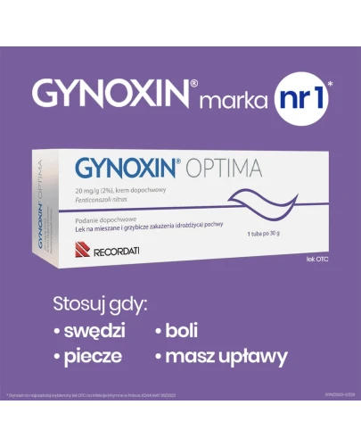 Gynoxin Optima krem dopochwowy, 30g - Na grzybicze i mieszane infekcje intymne - 1