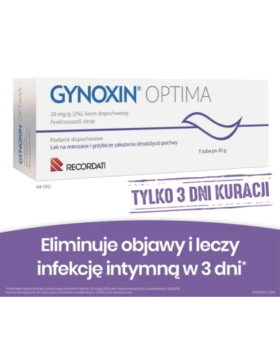 Gynoxin Optima krem dopochwowy, 30g - Na grzybicze i mieszane infekcje intymne - 2