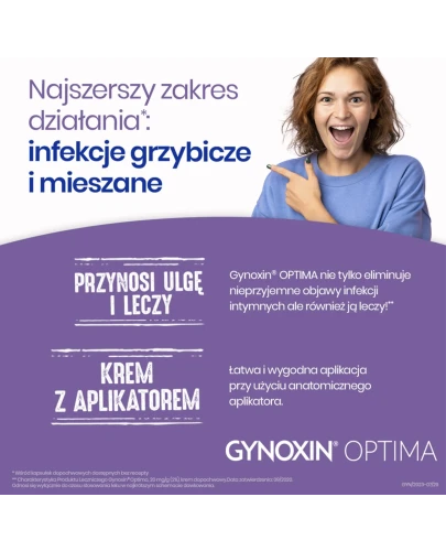 Gynoxin Optima krem dopochwowy, 30g - Na grzybicze i mieszane infekcje intymne - 6