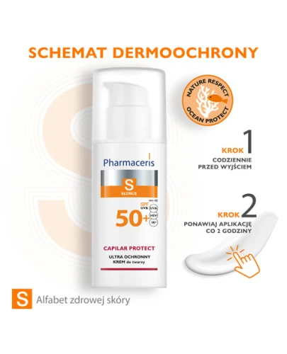 Pharmaceris S Capilar Protect, ultra ochronny krem SPF 50+, 50 ml  - Do skóry naczynkowej i z trądzikiem różowatym - 3