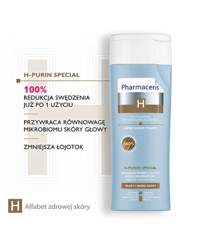 Pharmaceris H Purin Special, szampon przeciwłupieżowy, 250 ml - Z octopiroxem, na łupież suchy i tłusty - 2