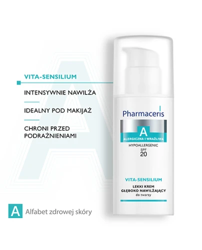 Pharmaceris A Vita-Sensilium SPF 20,  lekki krem nawilżający do twarzy, 50 ml - Do codziennej pielęgnacji skóry nadwrażliwej - 2