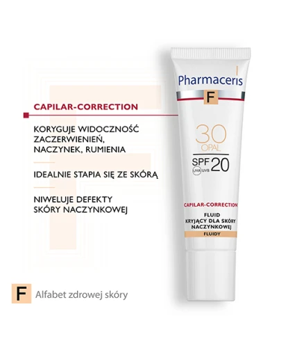 Pharmaceris F Capilar-Correction Opal 30, SPF 20, 30 ml - Fluid do cery naczynkowej - 2