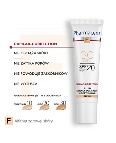 Pharmaceris F Capilar-Correction Opal 30, SPF 20, 30 ml - Fluid do cery naczynkowej - 3