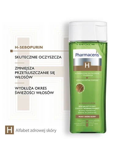 Pharmaceris H Sebopurin, szampon normalizujący, 250 ml - Do skóry łojotokowej, skłonnej do podrażnień - 2