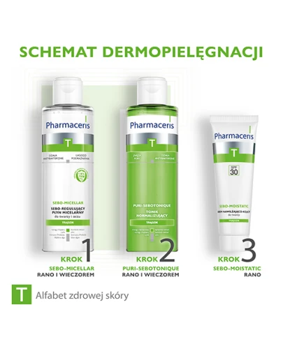 Pharmaceris T Sebo-Moistatic SPF 30,  krem nawilżająco-kojący do twarzy, 50 ml - Po kuracjach przeciwtrądzikowych - 3