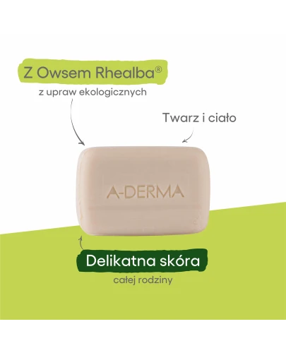 A-Derma The Essentials Oczyszczająca kostka dermatologiczna, 100 g - Delikatnie oczyszcza, łagodzi podrażnienia i zmiękcza skórę. - 1