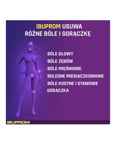 Ibuprom, 96  tabletek - O działaniu przeciwbólowym, przeciwgorączkowym i przeciwzapalnym - 2