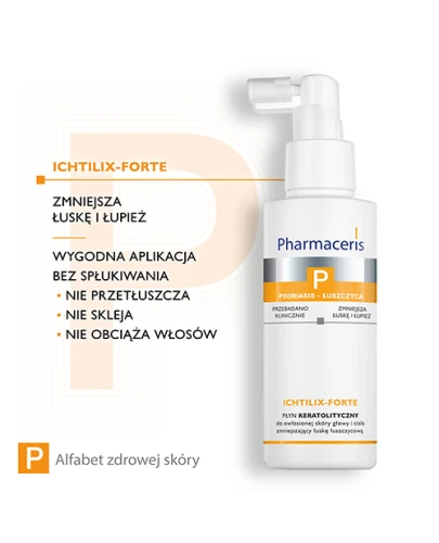 Pharmaceris P Ichtilix Forte, płyn keratolityczny do owłosionej skóry głowy i ciała, 125 ml - Zmniejsza łuskę, zmiękcza i wygładza strukturę skóry - 2