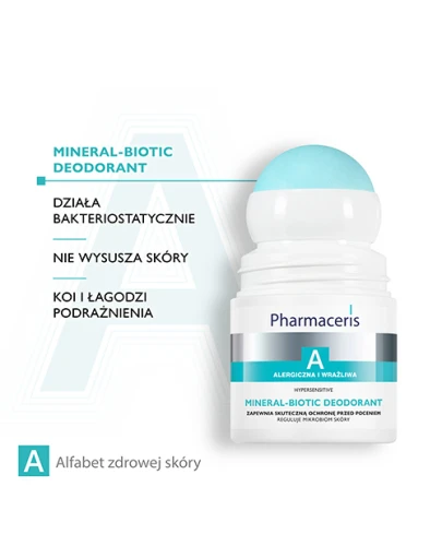 Pharmaceris A Hypersensitive Mineral Biotic Deodorant, 50 ml - W kulce dla kobiet i mężczyzn - 2