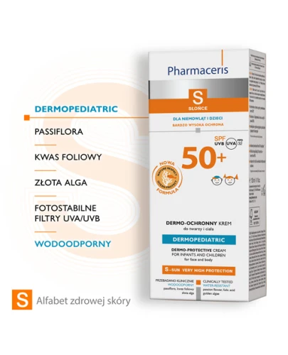 Pharmaceris S, Dermo-ochronny krem do twarzy i ciała SPF 50+, 125 ml - Dla dzieci i niemowląt powyżej 6. miesiąca życia - 1