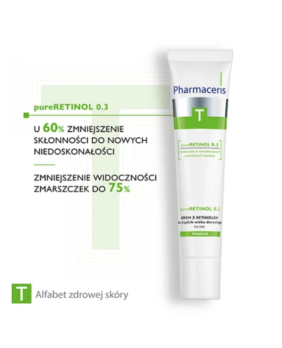 Pharmaceris T pure-RETINOL 0.3,  krem na noc, 40 ml - Z retinolem,  na trądzik wieku dorosłego - 2