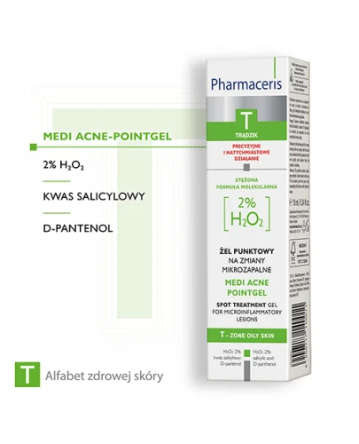 Pharmaceris T Medi Acne Point-Gel, żel punktowy na wypryski ,10 ml - Na miejscowe zmiany mikrozapalne - 1