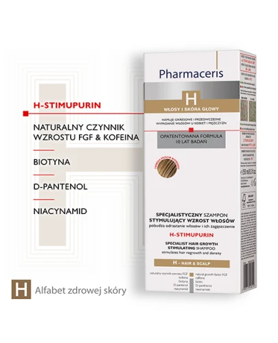 Pharmaceris H Stimupurin, szampon stymulujący wzrost włosów, 250 ml - Do włosów wypadających - 1