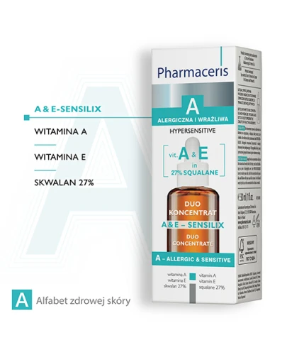 Pharmaceris A A&E-Sensilix, duo koncentrat z wit. A i E, 30 ml,  - Kuracja regenerująca do skóry alergicznej i wrażliwej, szczególnie po zabiegach medycyny estetycznej - 1