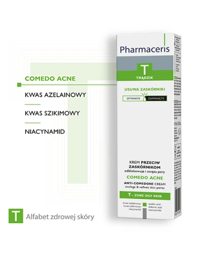 Pharmaceris T Comedo Acne, krem przeciw zaskórnikom, 40 ml - Odblokowuje i zwęża pory - 1