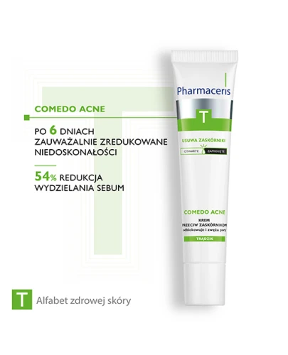 Pharmaceris T Comedo Acne, krem przeciw zaskórnikom, 40 ml - Odblokowuje i zwęża pory - 2