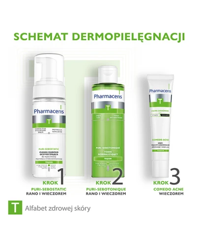 Pharmaceris T Puri-Sebostatic, pianka głęboko oczyszczająca do mycia twarzy, 150 ml - Do mycia cery trądzikowej, zmniejsza wydzielanie sebum, nawilża - 3