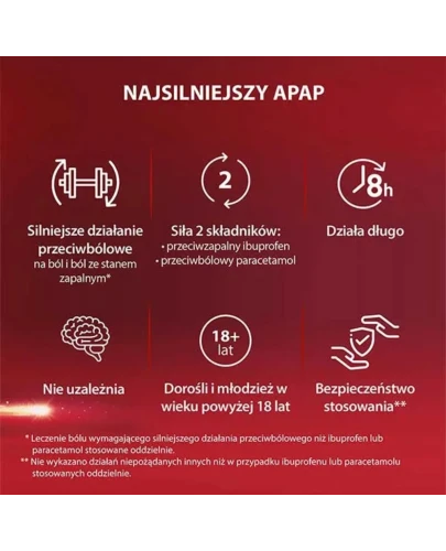 APAP Intense tabletki powlekane, 10 sztuk - Przeciwbólowe z paracetamolem i ibuprofenem - 2