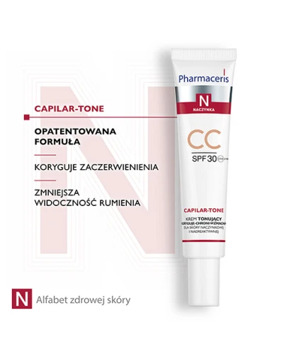 Pharmaceris N Capilar-Tone CC SPF 30, krem tonujący, 40 ml - Z zielonym pigmentem na popękane naczynka - 2