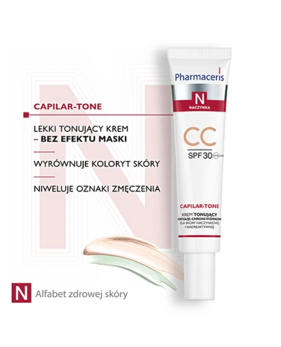 Pharmaceris N Capilar-Tone CC SPF 30, krem tonujący, 40 ml - Z zielonym pigmentem na popękane naczynka - 3