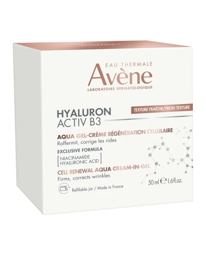 Avene Hyaluron Activ B3 Aqua-Żel Krem odbudowujący komórki, 50 ml - Krem-żel zawiera kwas hialuronowy i niacynamid, który regeneruje komórki - 1