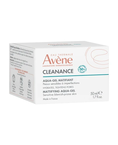 Avene Cleanance Aqua-Gel matujący, 50 ml - Żel matujący, który redukuje świecenie się skóry, zwęża pory i zapewnia nawilżenie skóry - 1