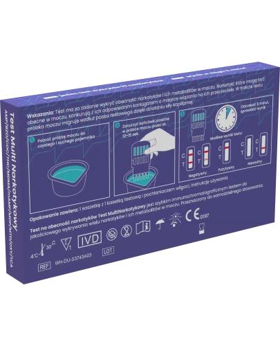 Test Multi Narkotykowy, Samsiezbadaj, 10 w 1, 1 sztuka - Wykrywa min.amfetaminę, kokainę, marihuanę oraz trójpierścieniowe leki przeciwdepresyjne - 1