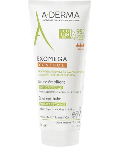 A-Derma Exomega Control Balsam emolient, 200 ml - Balsam emolient łagodzący uczucie swędzenia