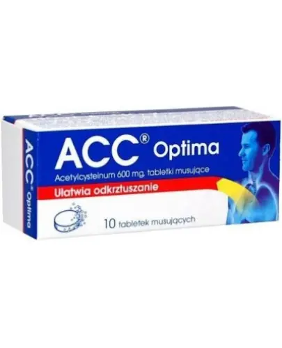 ACC Optima, 600 mg, tabletki musujące - Tabletki z acetylocysteiną dla dorosłych i młodzieży w wieku powyżej 14. roku życia.