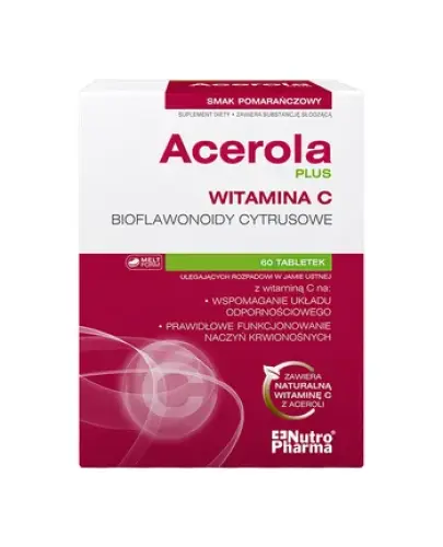 Acerola Plus, 60 tabletek  - Suplement diety z naturalną witaminą C.