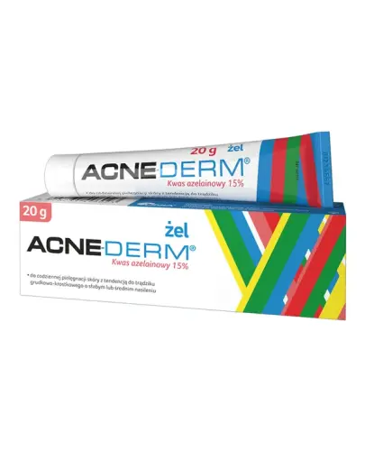 Acne-Derm Żel przeciwtrądzikowy, 20 g - Żel przeciwtrądzikowy z kwasem azelainowym 15%